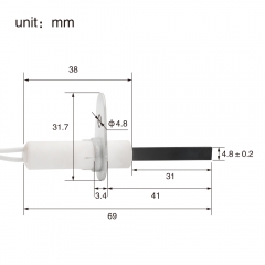 HF0004572 lgniter Silicon nitride ignition rod.Hot Surface Ignitor